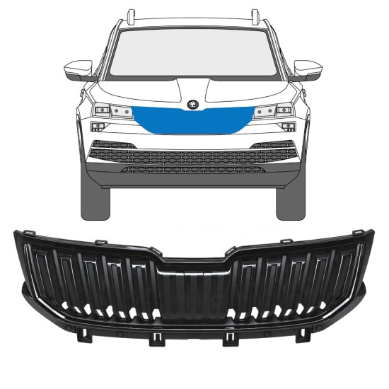 Rešetka za Skoda Karoq 2017-2022 / Komplet 17235