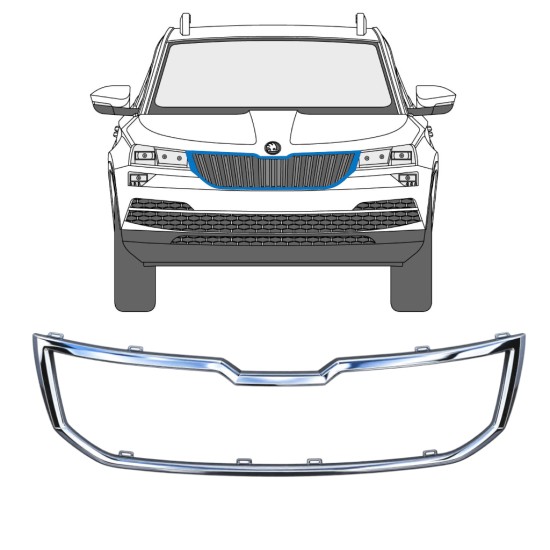 Okvir maske hladilnika za Skoda Karoq 2017-2022 17232