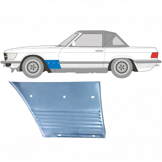 Popravni panel prednjega blatnika za Mercedes Sl-class 1971-1989 / Leva 5078