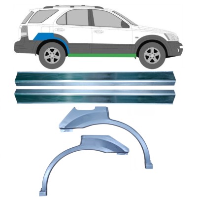 Reparaturni del praga in zadnjega blatnika za Kia Sorento 2002-2009 / Levo+Desno / Komplet 10696