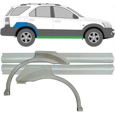 Reparaturni del praga in zadnjega blatnika za Kia Sorento 2002-2009 / Komplet 10696