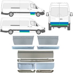 Notranji in zunanji popravni panel vrat za Mercedes Sprinter 2006-2018 / Levo+Desno / Komplet 11318