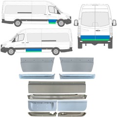 Notranji in zunanji popravni panel vrat za Mercedes Sprinter 2006-2018 / Levo+Desno / Komplet 11319