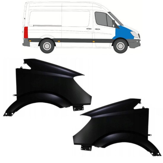 Sprednji blatnik za Mercedes Sprinter 2006-2013 / Levo+Desno / Komplet 10626
