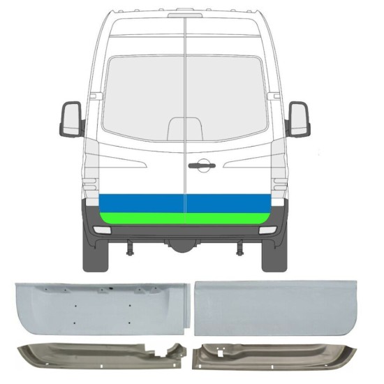 Popravni panel zadnjih vrat za Volkswagen Crafter 2005-2017 / Levo+Desno / Komplet 14386
