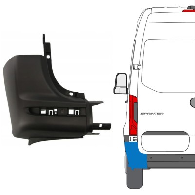 Vogal zadnjega odbijača za Mercedes Sprinter 2018- / Leva 14944