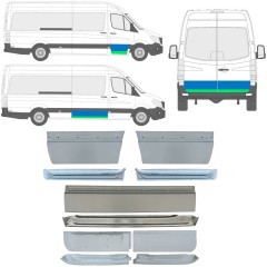 Notranji in zunanji popravni panel vrat za Volkswagen Crafter 2005-2017 / Levo+Desno / Komplet 14493