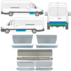 Notranji in zunanji popravni panel vrat za Volkswagen Crafter 2005-2017 / Levo+Desno / Komplet 14494