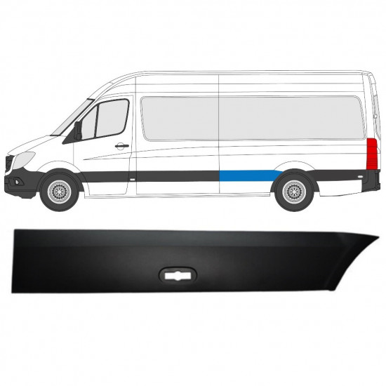 Obloga stranskega dela zadnjega blatnika za Mercedes Sprinter 2006- / LWB / Leva 8027