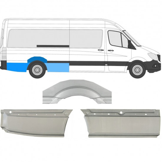 Bok delni za Mercedes Sprinter 2006- / LWB / Desna / Komplet 8717