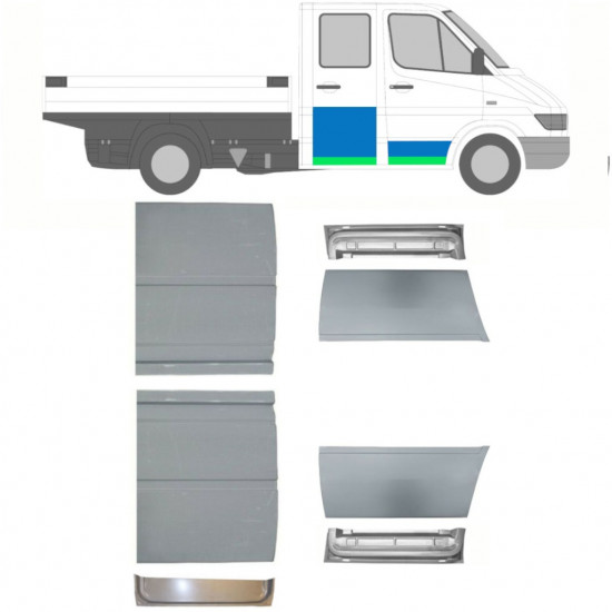 Popravni panel vrat za Mercedes Sprinter 1995-2006 / Dvojna kabina / Komplet 10473