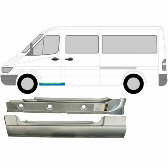 Notranji in zunanji popravni panel sprednjega praga za Mercedes Sprinter 1995-2006 / Leva / Komplet 9573