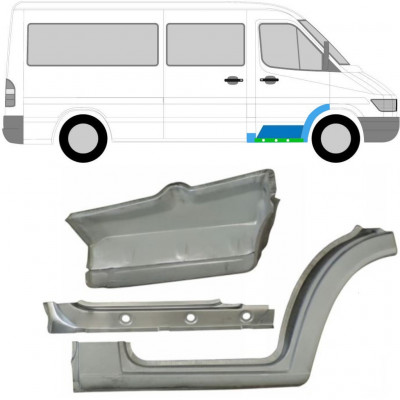 Notranji prag, krilo in sprednji popravni panel stopnice za Mercedes Sprinter 1995-2006 / Desna / Komplet 10521