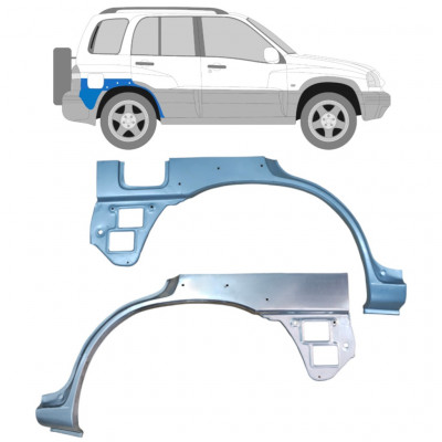 Popravni panel zadnjega blatnika z luknjo za Suzuki Grand Vitara 1997-2005 / Levo+Desno / Komplet 9171