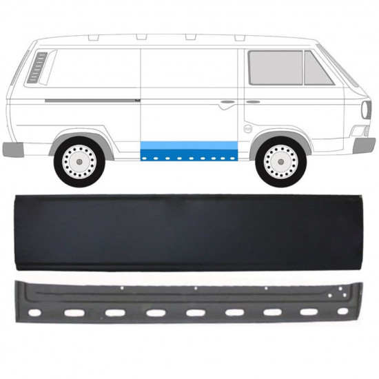 Zunanji spodnji popravni panel drsnih vrat za VW Transporter T3 1979-1992 / Desna / Komplet 11637