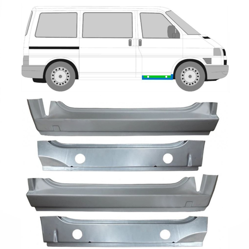Notranji In Zunanji Popravni Panel Sprednjega Praga Za Volkswagen Transporter T4 1990-2003 / Komplet 9907