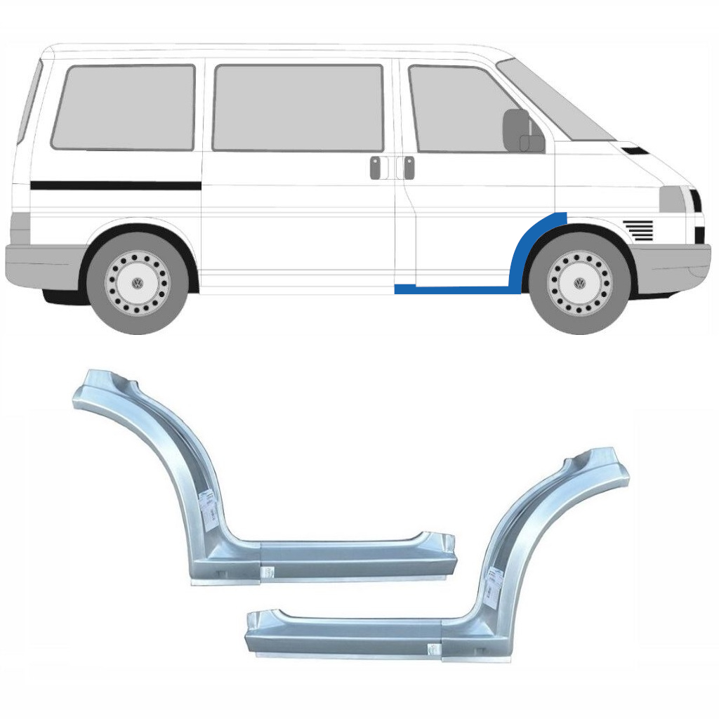 Popravni Panel Praga In Sprednjega Blatnika Za Volkswagen Transporter T4 1990-2003 / Levo+Desno / Komplet 10671