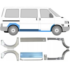 Popravni panel praga + sprednji + zadnji blatnik za Volkswagen Transporter T4 1990-2003 / Komplet 5983