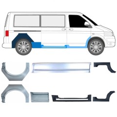 Reparaturni del praga in zadnjega blatnika za Volkswagen Transporter T5 2003-2015 / Komplet 11536