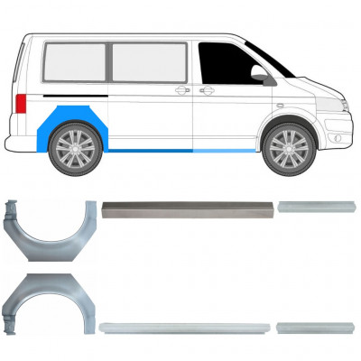 Reparaturni del praga in zadnjega blatnika za Volkswagen Transporter T5 2003- / SWB / Komplet 11535