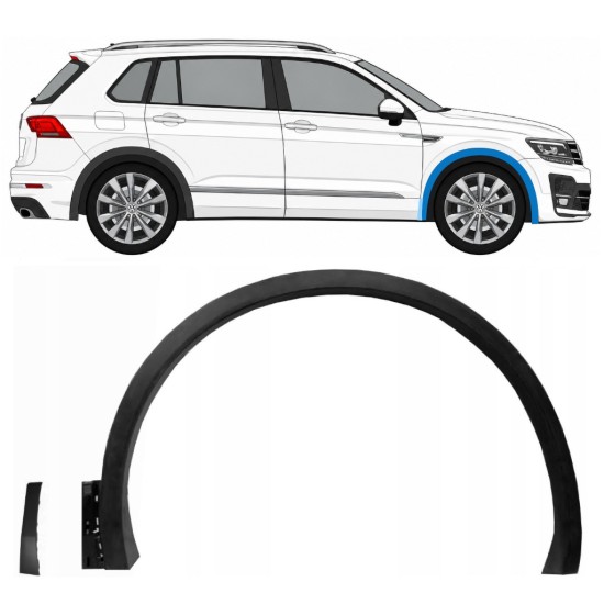 Sprednji blatnik zaščita za Volkswagen Tiguan 2016-2020 R-Line / Desna / Komplet 14848
