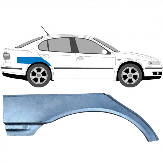 Popravni panel zgornjega dela zadnjega blatnika za Seat Toledo Leon 1999-2006 / Desna 5766