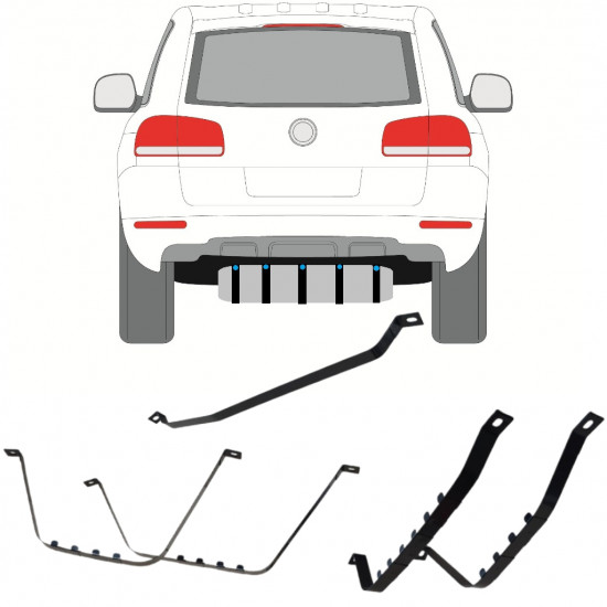 Trakovi za pritrditev rezervoarja goriva za VW Touareg 2002-2010 11568