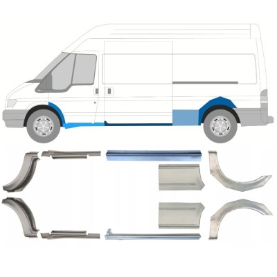 Reparaturni del praga in zadnjega blatnika za Ford Transit 2000-2013 / Komplet 12677