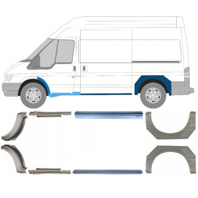 Reparaturni del praga in zadnjega blatnika za Ford Transit 2000-2013  / MWB / Komplet 12675