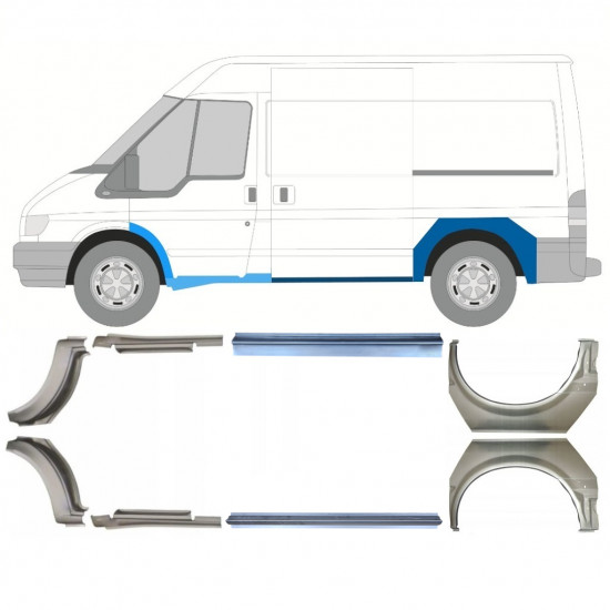 Reparaturni del praga in zadnjega blatnika za Ford Transit 2000-2013  / SWB / Komplet 12674