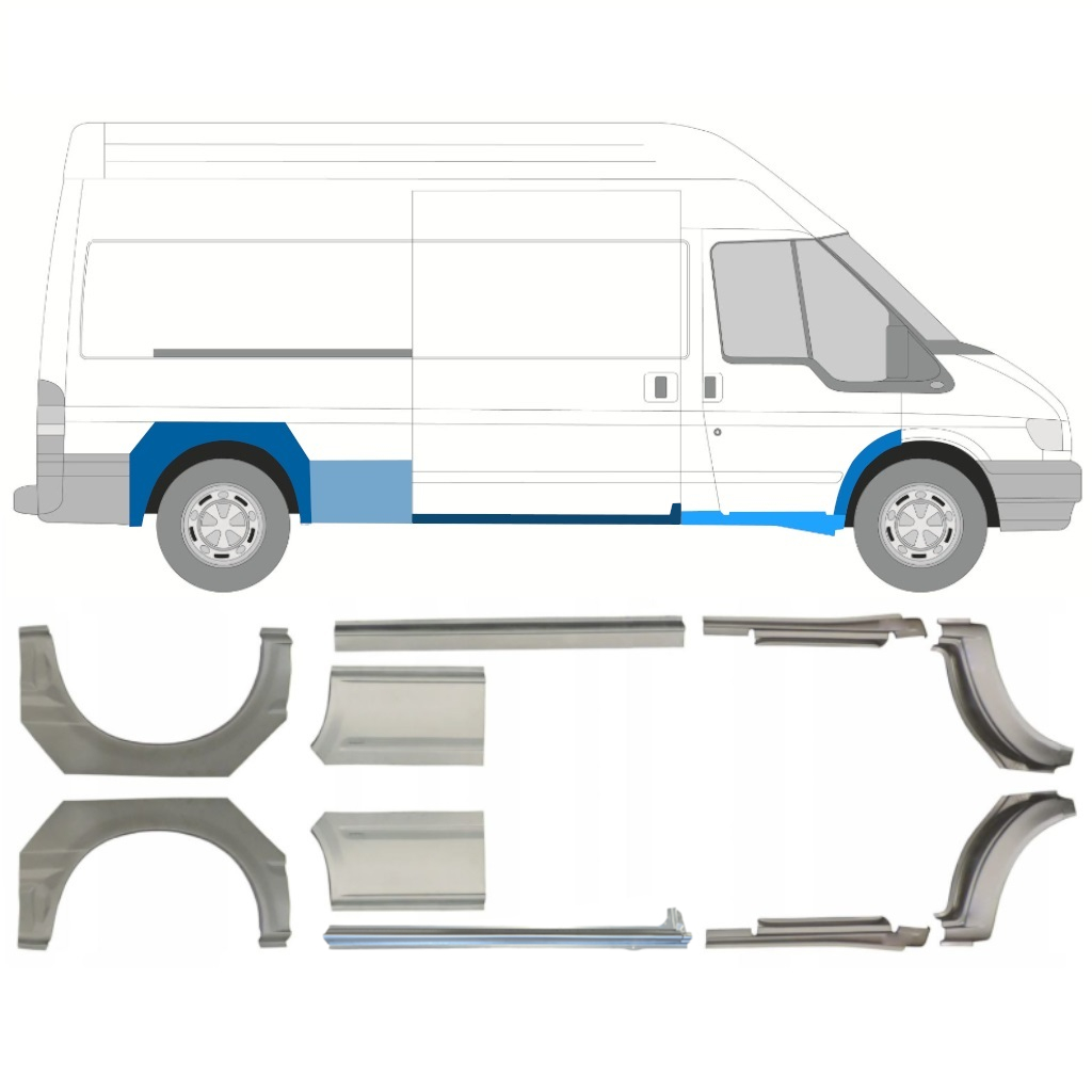 Reparaturni Del Praga In Zadnjega Blatnika Za Ford Transit 2000-2013 / Levo+Desno / Komplet 10640