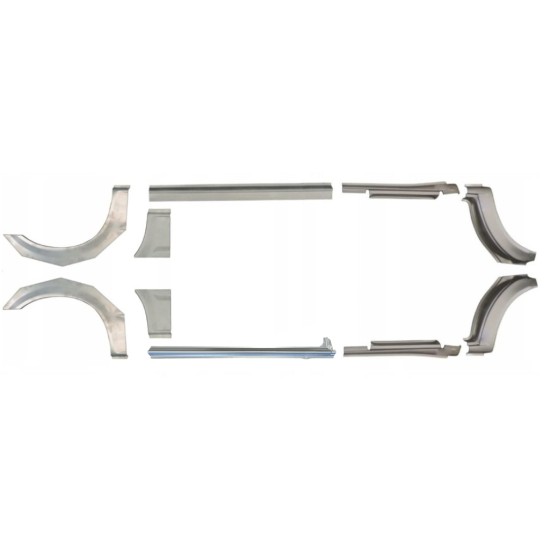 Reparaturni del praga in zadnjega blatnika za Ford Transit 2000-2013 / Levo+Desno / Komplet 10637