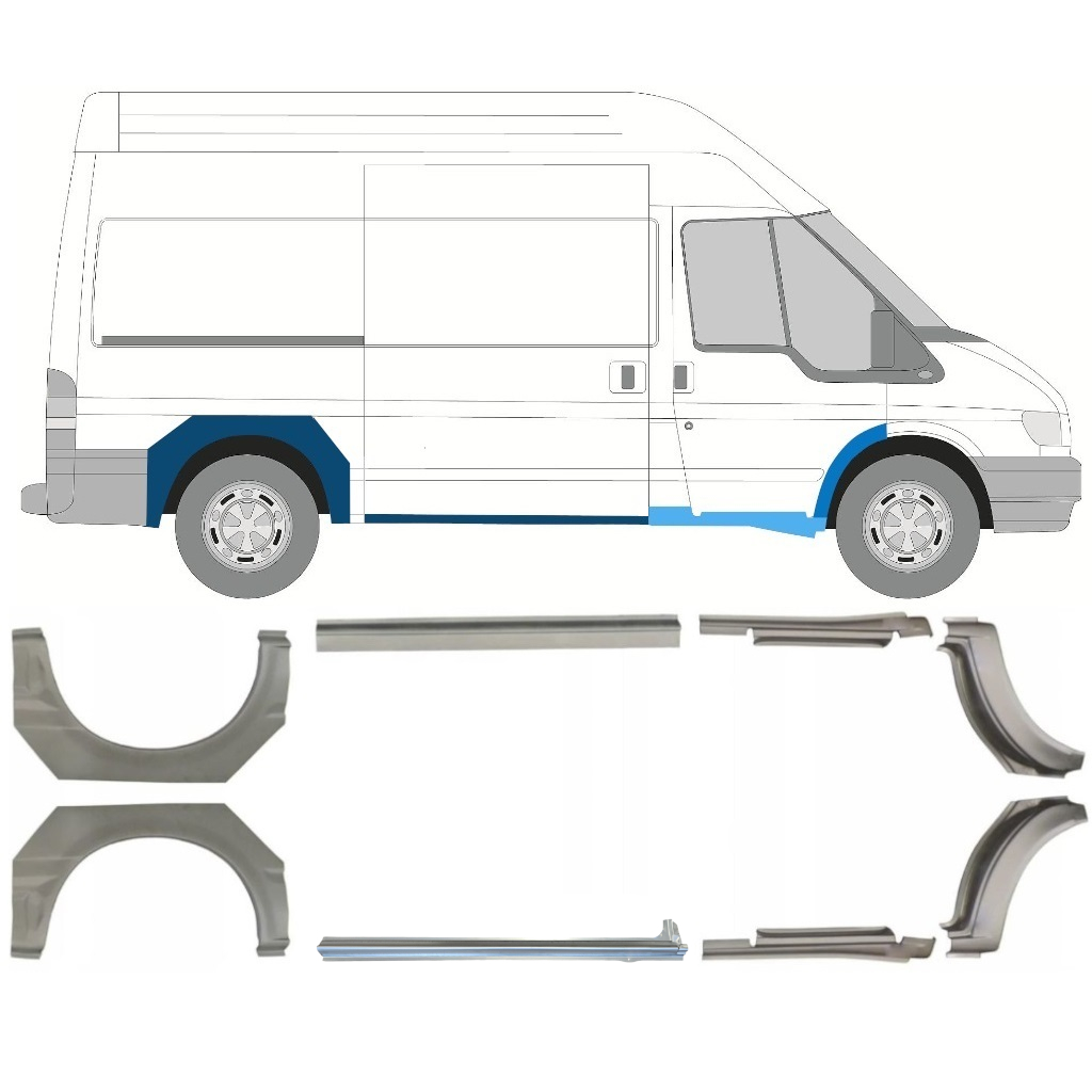 Reparaturni Del Praga In Zadnjega Blatnika Za Ford Transit 2000-2013 / Komplet 9692