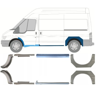 Reparaturni del praga in zadnjega blatnika za Ford Transit 2000-2013 / Komplet 12675