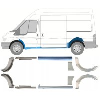Reparaturni del praga in zadnjega blatnika za Ford Transit 2000-2013  / MWB / Komplet 12676