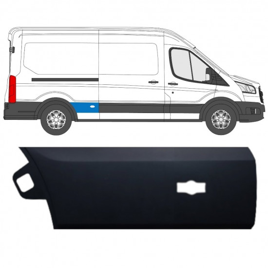 Obloga stranskega dela zadnjega blatnika za Ford Transit 2014-  / LWB / Desna 11688