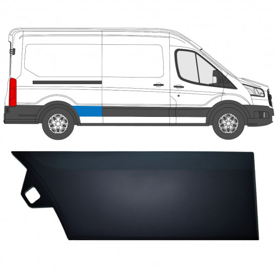 Obloga stranskega dela zadnjega blatnika za Ford Transit 2014-  / LWB / Desna 11686