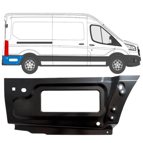 Popravni panel zadnjega dela zadnjega blatnika za Ford Transit 2014- / Desna 15348