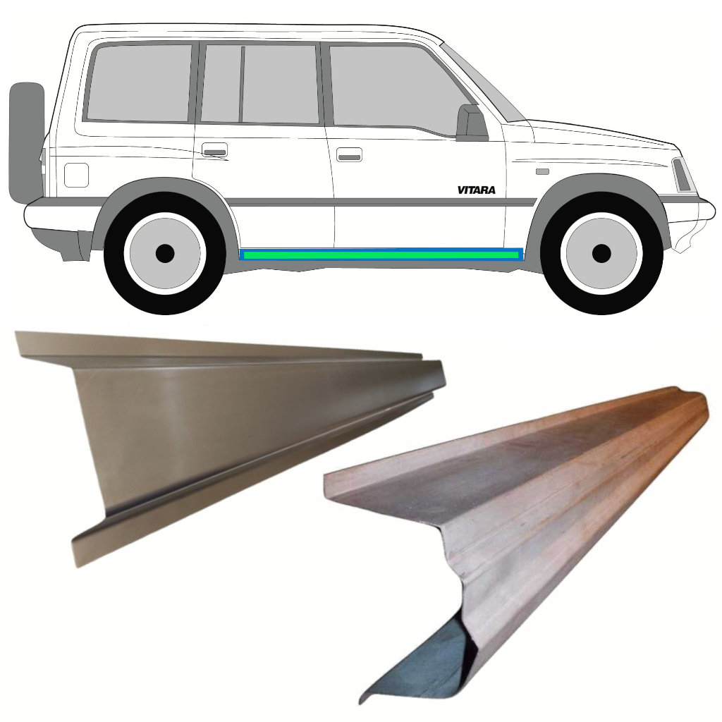 Popravni Panel Notranjega In Zunanjega Praga Za Suzuki Vitara 1988-1998 / Levo = Desno (Simetrično) / Komplet 8596