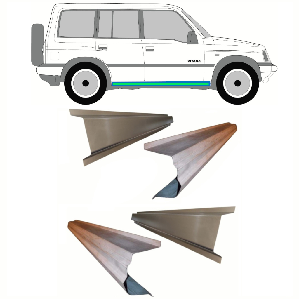 Popravni Panel Notranjega In Zunanjega Praga Za Suzuki Vitara 1988-1998 / Levo = Desno (Simetrično) / Komplet 10311