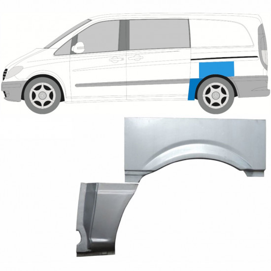 Bok delni za Mercedes Vito 2003-2010 / SWB / Leva / Komplet 9278