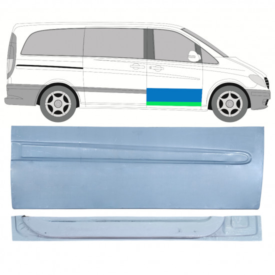 Notranji in zunanji popravni panel sprednjih vrat za Mercedes Vito 2003-2014 / Desna / Komplet 12645