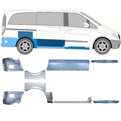 Set popravnih panelov za Mercedes Vito W639 2003-2014 / Levo+Desno / 14788