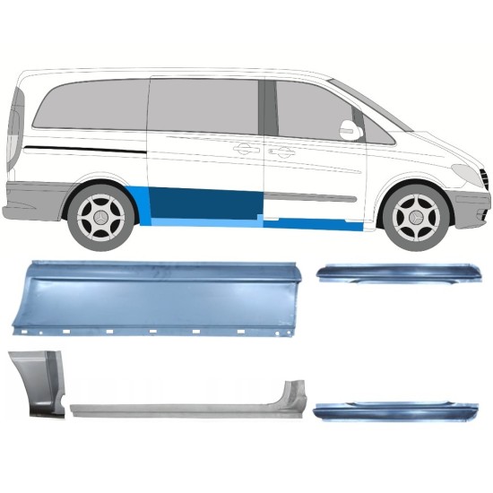 Set popravnih panelov za Mercedes Vito W639 2003-2014 / Levo+Desno / 14789
