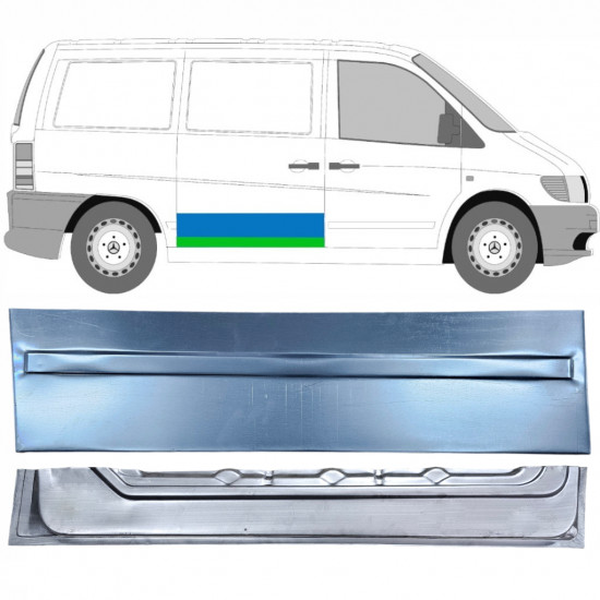 Zunanji spodnji popravni panel drsnih vrat za Mercedes Vito 1996-2003 / Desna / Komplet 12048