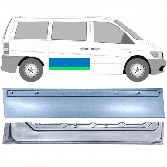 Zunanji spodnji popravni panel drsnih vrat za Mercedes Vito 1996-2003 / Desna / Komplet 12047