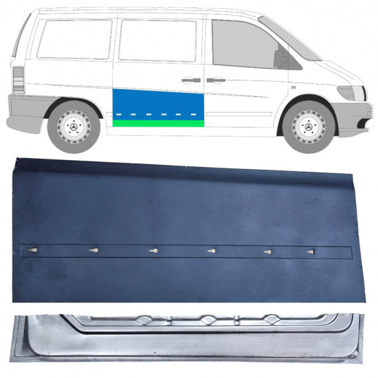Zunanji spodnji popravni panel drsnih vrat za Mercedes Vito 1996-2003 / Desna / Komplet 12049