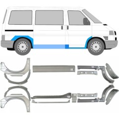 Popravni panel praga + sprednji + zadnji blatnik za Volkswagen Transporter T4 1990-2003 / Komplet 7147