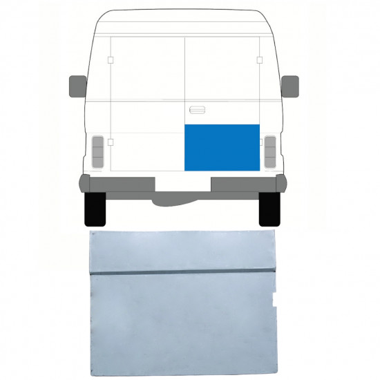 Popravni panel zadnjih vrat za Volkswagen LT 1975-1996 / Desna 7956
