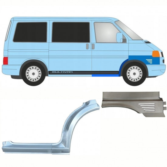 Popravni panel praga in sprednjega ter zadnjega blatnika za VW Transporter T4 Caravelle 1996- / Desna / Komplet 10043